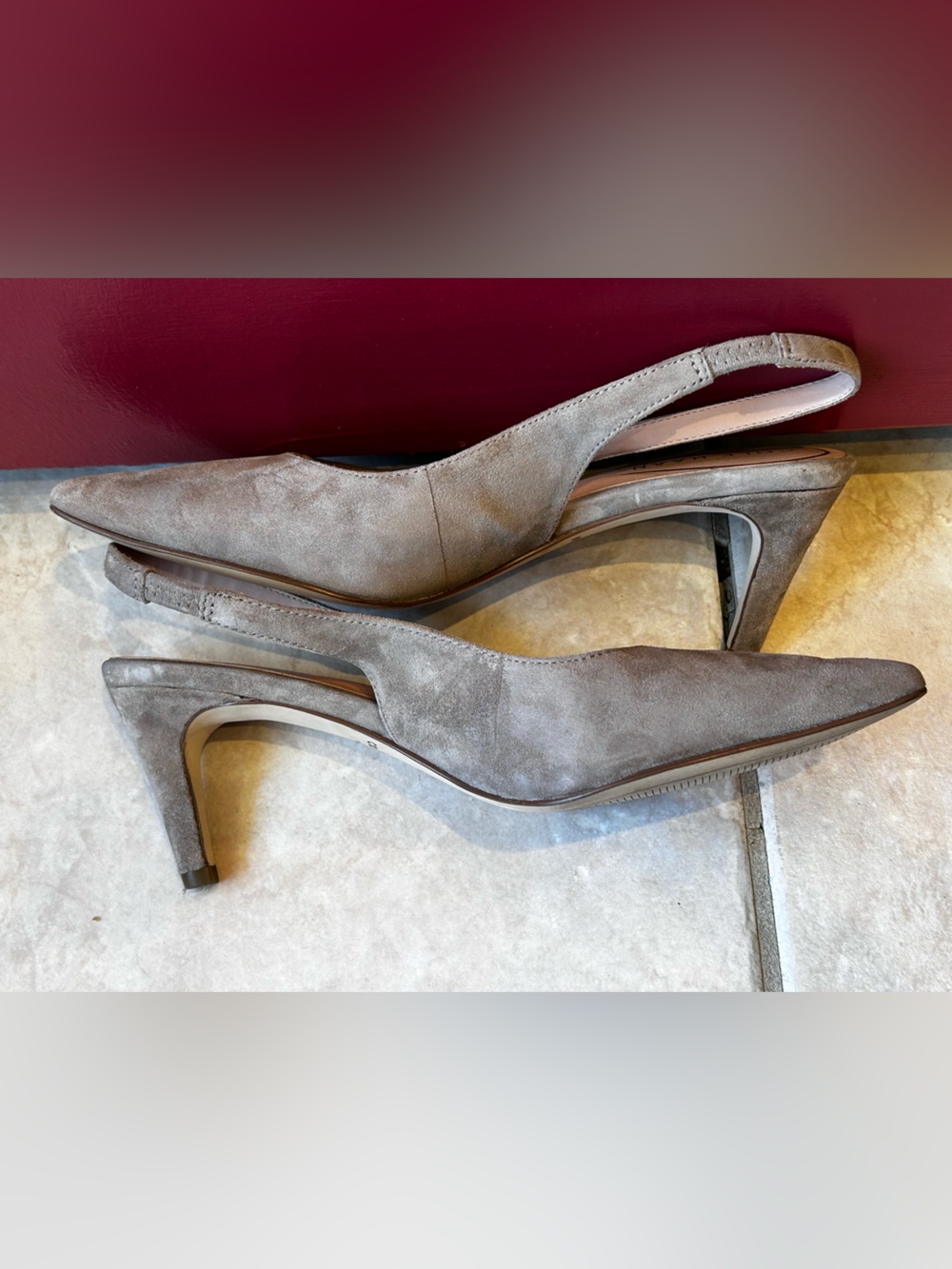 Cole Haan ‘Vandam’ Slingback Pointed-Toe Pump in Irish Coffee-Suede-gently loved - Picture 5 of 9